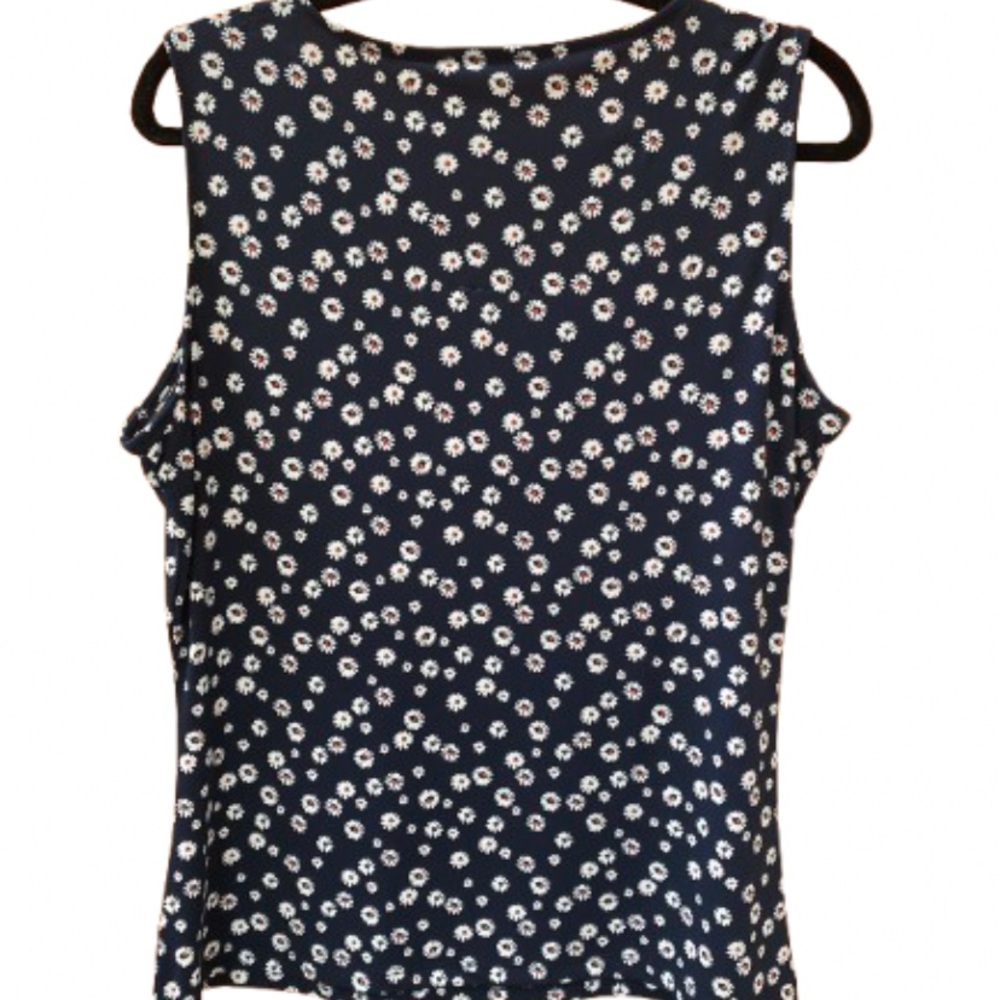 Tommy Hilfiger Women’s Navy Floral V-Neck Blouse Top Camisole Large - Picture 5 of 13